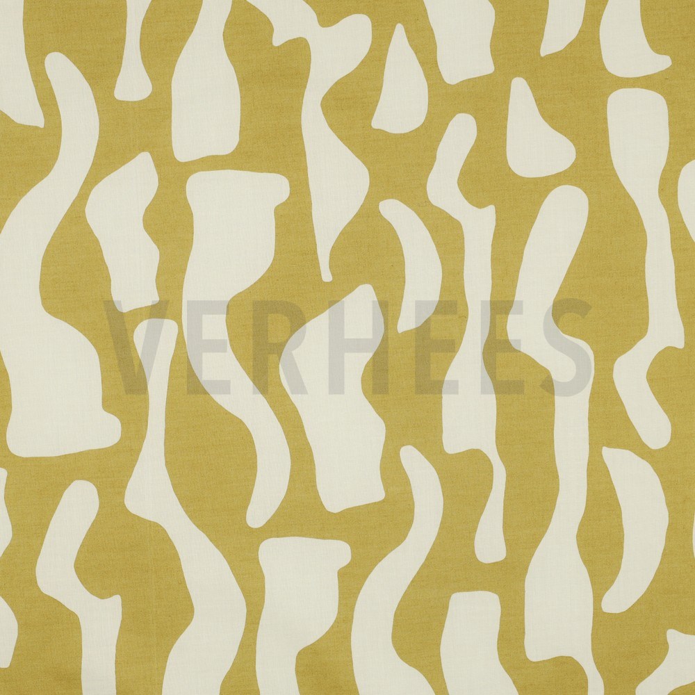COTTON VOILE ABSTRACT LIGHT YELLOW