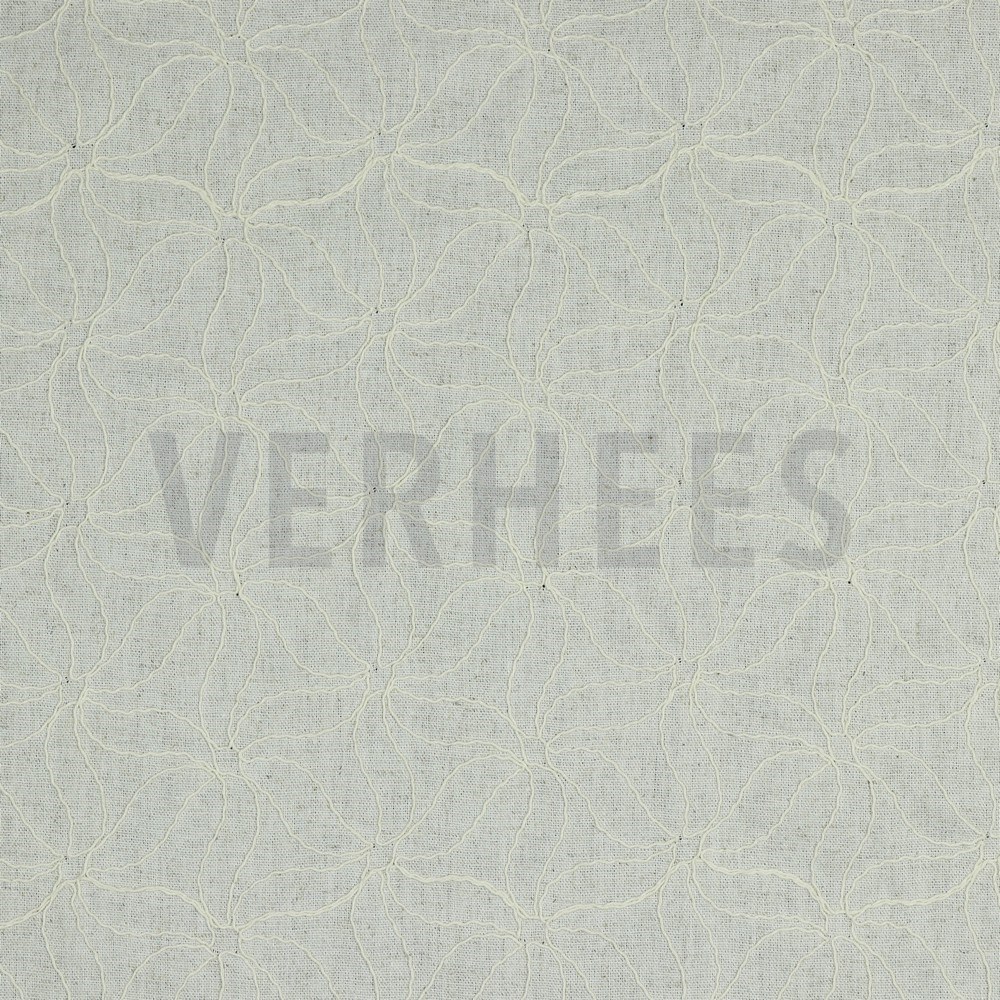 LINEN VISCOSE EMBROIDERY NATURAL