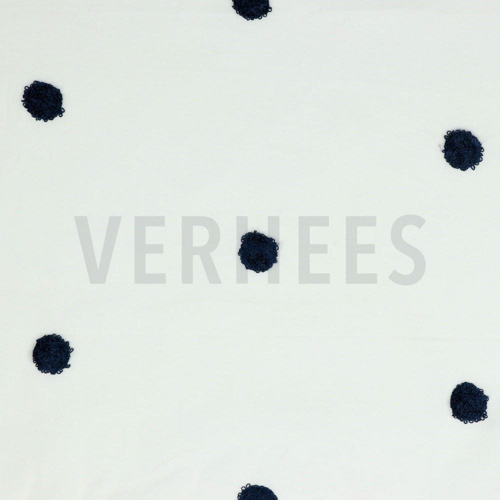 COTTON VOILE DOTS WHITE / NAVY (hover)
