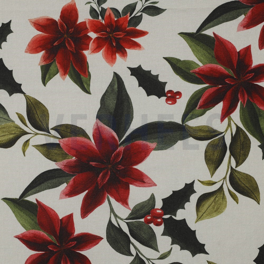 CANVAS DIGITAL CHRISTMAS FLOWERS LINEN LOOK (hover)
