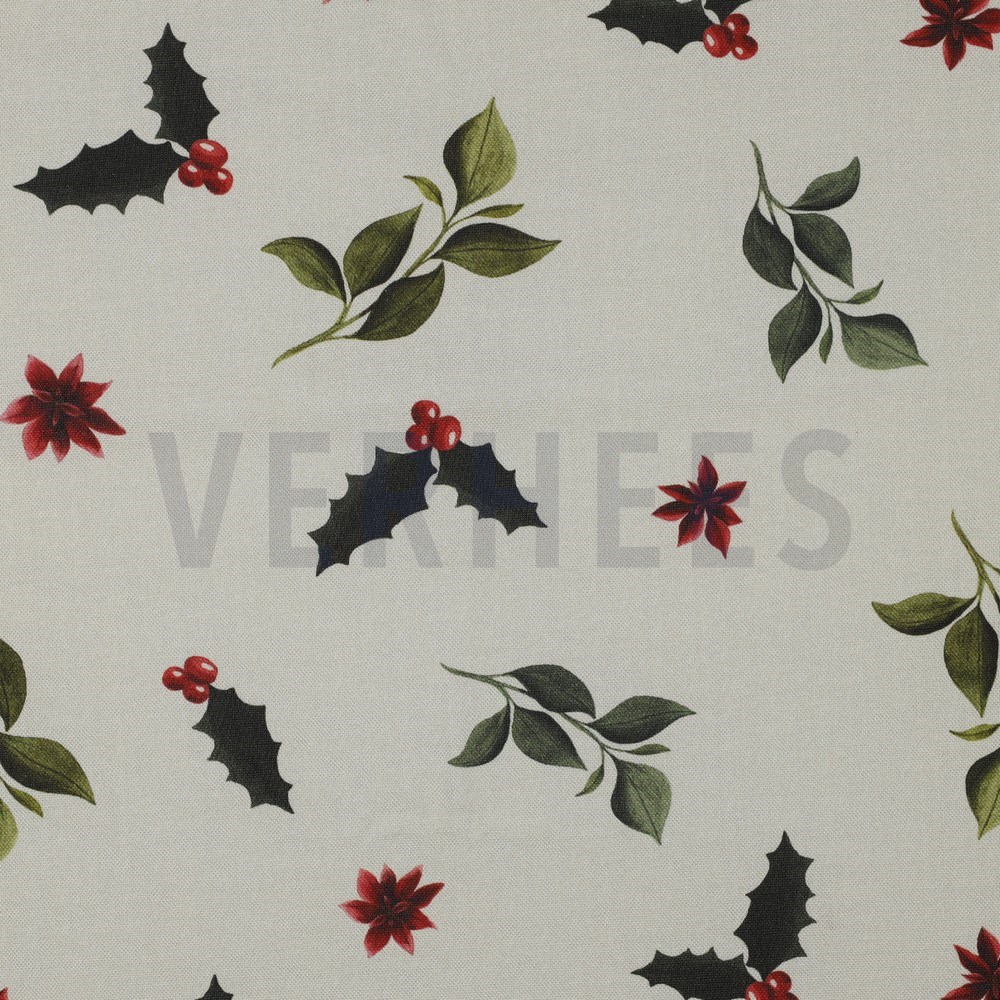 CANVAS DIGITAL CHRISTMAS FLOWERS LINEN LOOK (hover)
