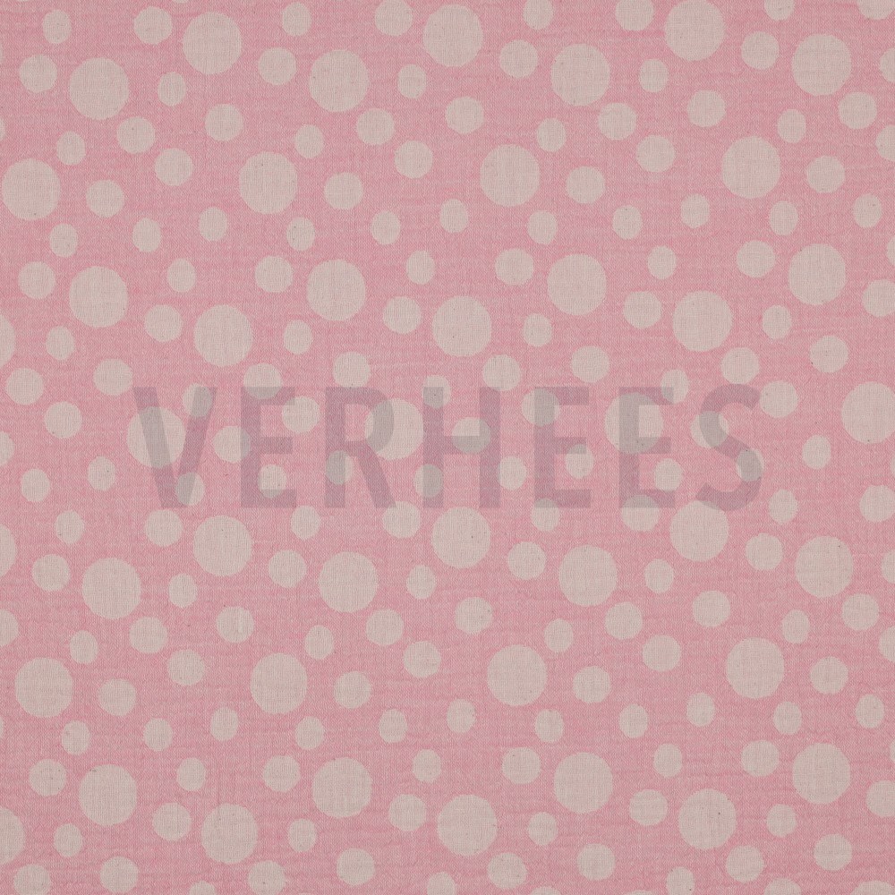 DOUBLE GAUZE JACQUARD DOTS PINK (hover)