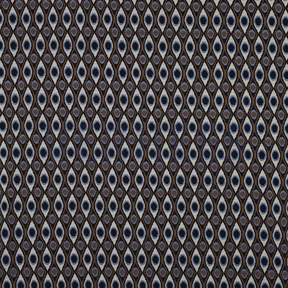 KNITTED JACQUARD MULTI BROWN BLUE