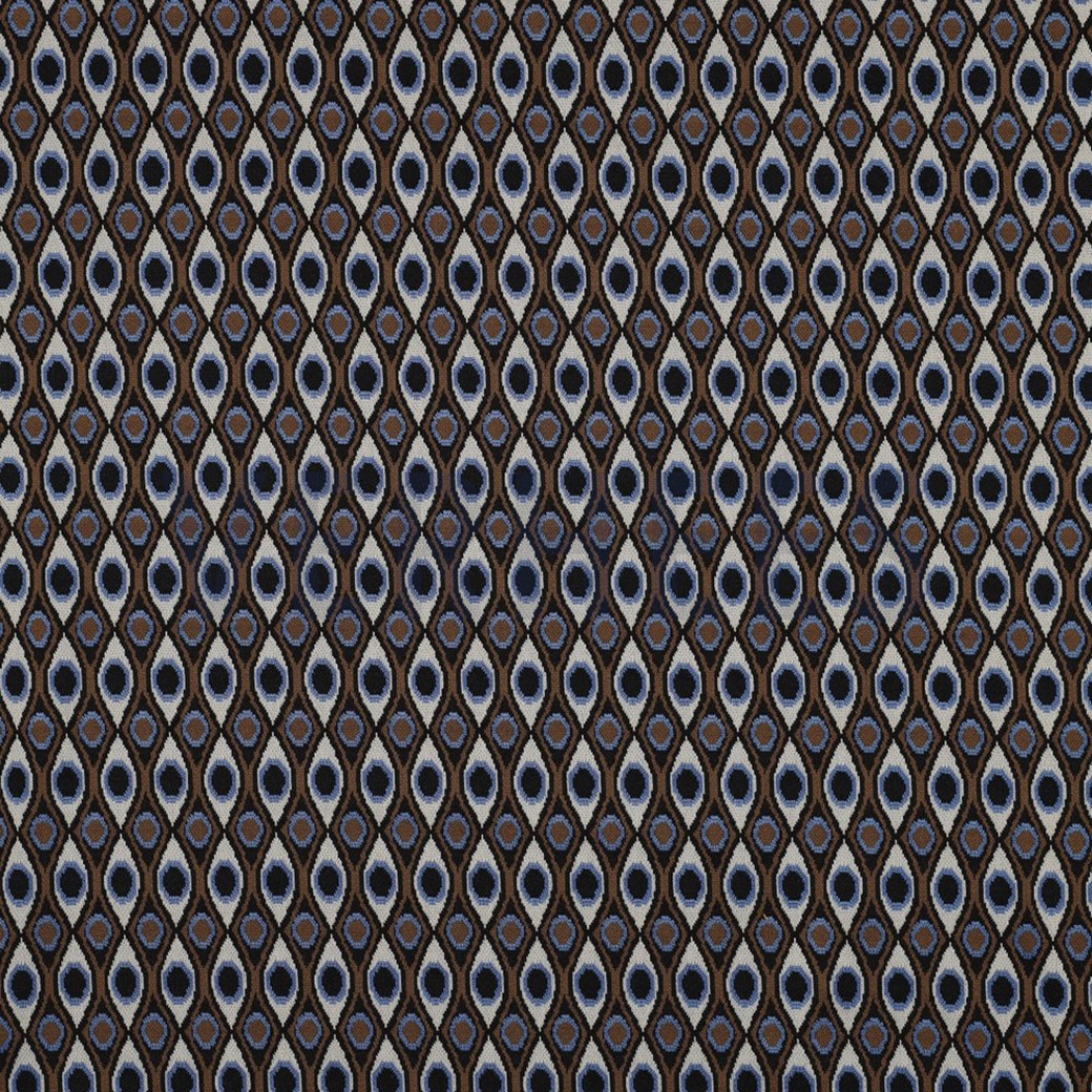 KNITTED JACQUARD MULTI BROWN BLUE