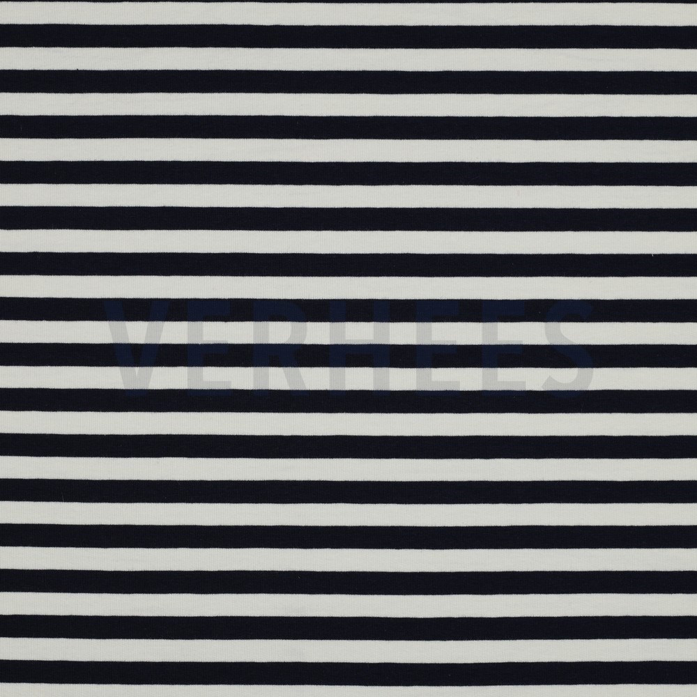 FRENCH TERRY YARN DYED STRIPES NAVY / OFF WHITE (hover)