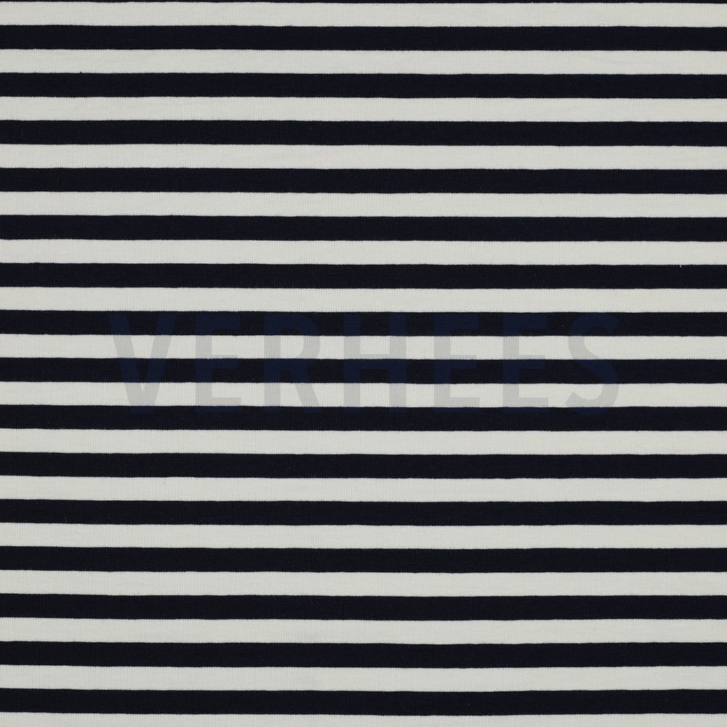 FRENCH TERRY YARN DYED STRIPES NAVY / OFF WHITE