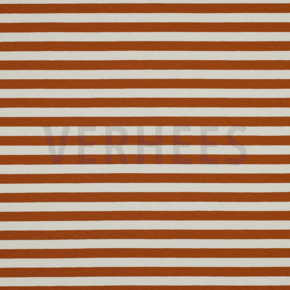 FRENCH TERRY YARN DYED STRIPES LIGHT BROWN / OFF WHITE (hover)