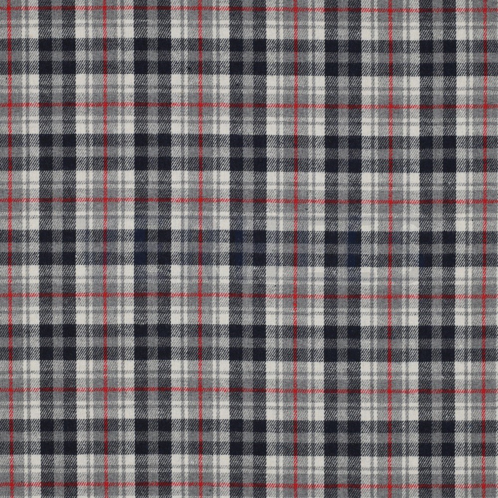 BRUSHED CHECKS YARN DYED NAVY/ECRU/RED (hover)