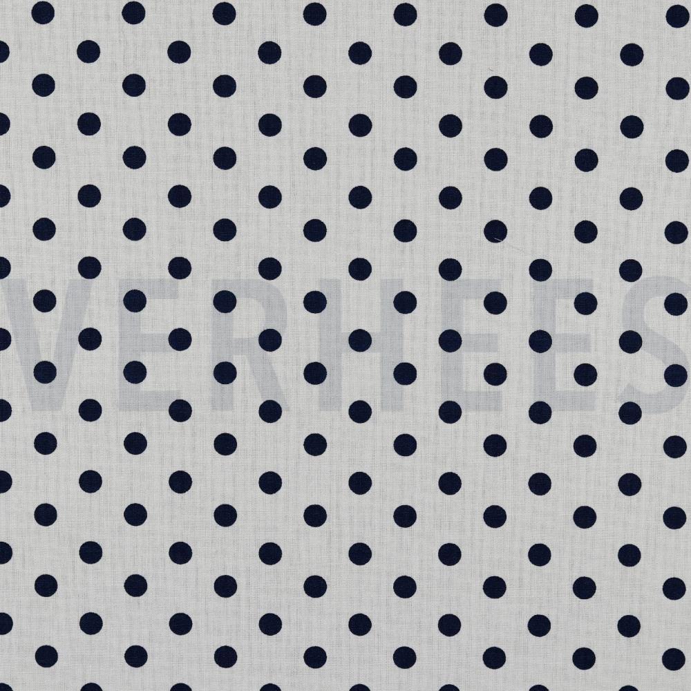 POPLIN DOTS WHITE/NAVY