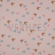 POPLIN GOTS BIRDS AND BUTTERFLIES POWDER (thumbnail)