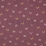 POPLIN GOTS BIRDS AND BUTTERFLIES WINE RED (thumbnail)
