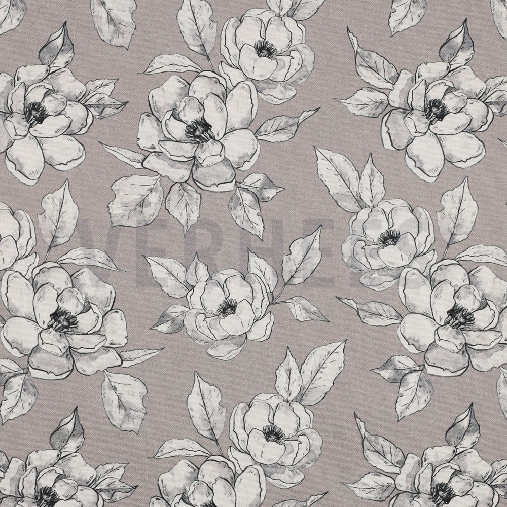 CANVAS DIGITAL FLOWERS TAUPE (hover)