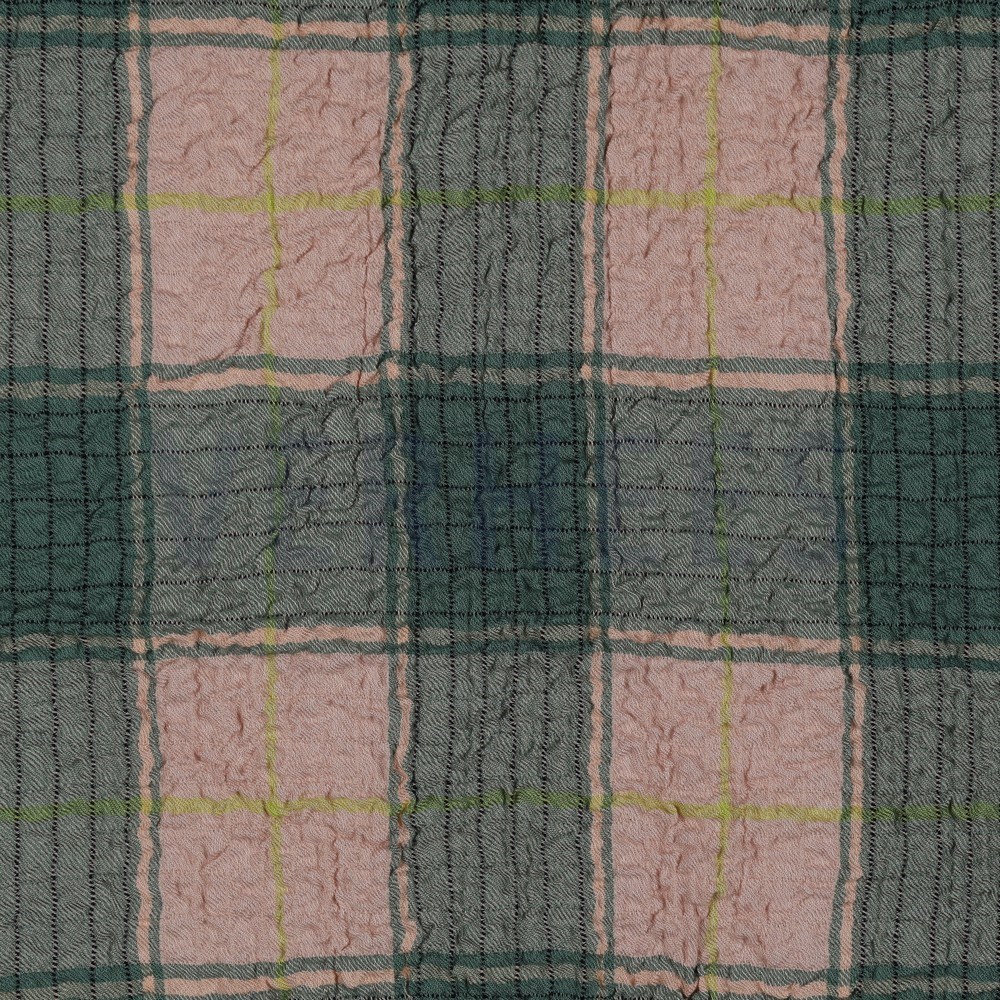 VISCOSE CRINKLE CHECK PEACH (hover)