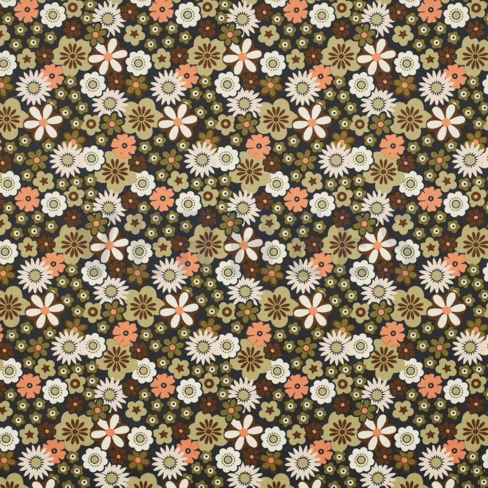 BABYCORD FLOWERS ARMY GREEN