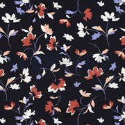 VISCOSE POPLIN STRETCH FLOWERS NAVY (thumbnail)