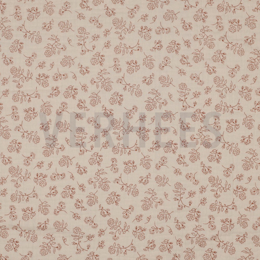 DOUBLE GAUZE SMALL FLOWERS SAND (hover)