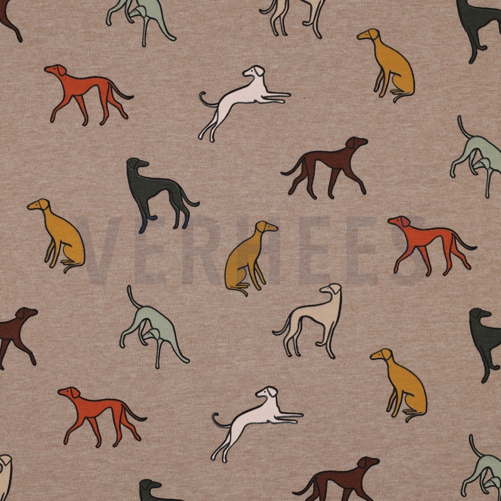 JERSEY MELANGE DOGS TAUPE