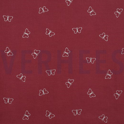 BABYCORD GLITTER BUTTERFLIES BORDEAUX (hover)