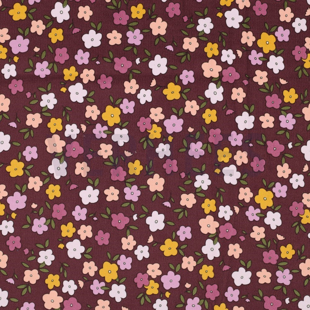 BABYCORD SMALL FLOWERS MAUVE (hover)