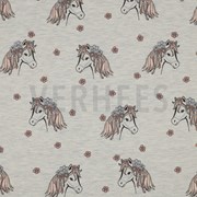 JERSEY MELANGE GLITTER HORSES ECRU (thumbnail)