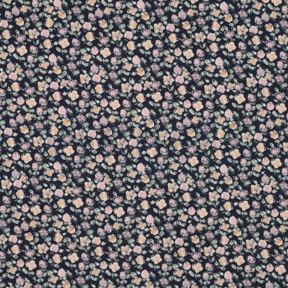 BABYCORD DIGITAL SOFT FLOWERS NAVY (hover)