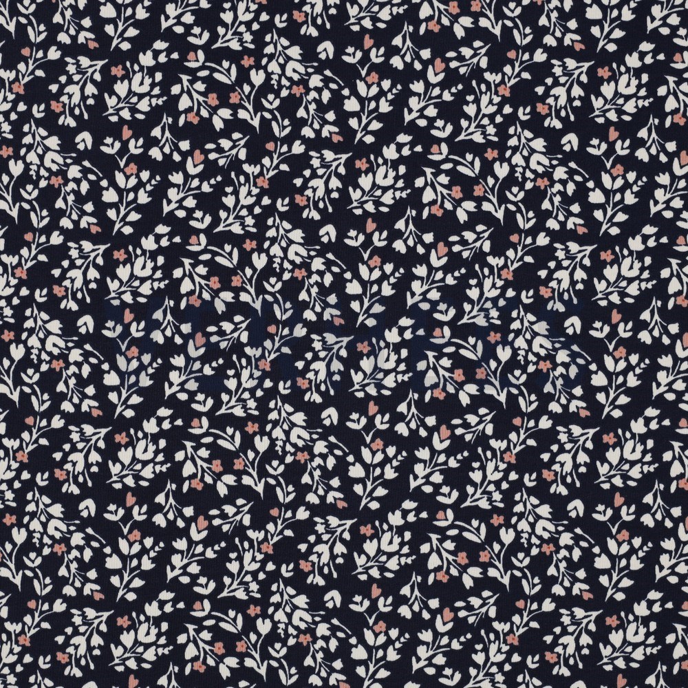 JERSEY FLOWERS NAVY (hover)