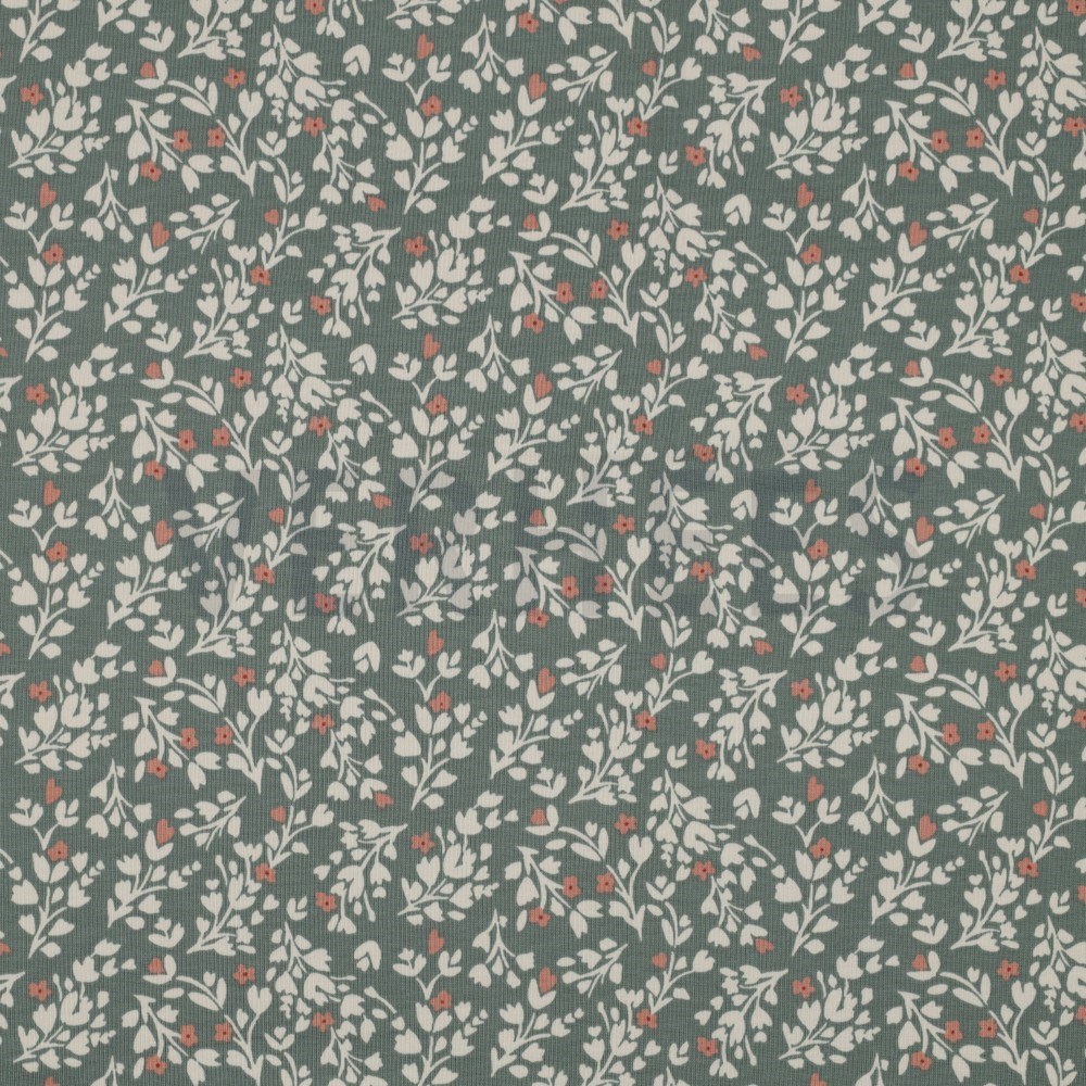 JERSEY FLOWERS DARK MINT (hover)