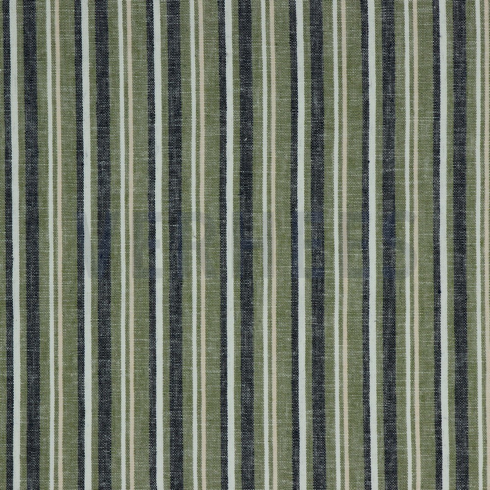 LINEN YARN DYED STRIPE GREEN (hover)