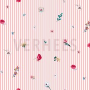 POPLIN DIGITAL FLOWERS WITH STRIPES ROSE (thumbnail)
