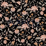 BAMBOO COTTON JERSEY FLOWERS BLACK (thumbnail)