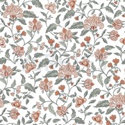 BAMBOO COTTON JERSEY FLOWERS WHITE (thumbnail)