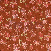 LINEN VISCOSE WASHED FLOWERS BRIQUE (thumbnail)