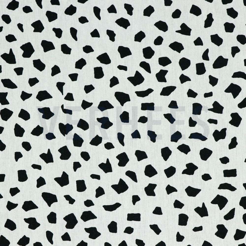 LINEN VISCOSE WASHED DOTS WHITE