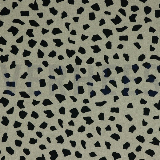 LINEN VISCOSE WASHED DOTS TAUPE (hover)