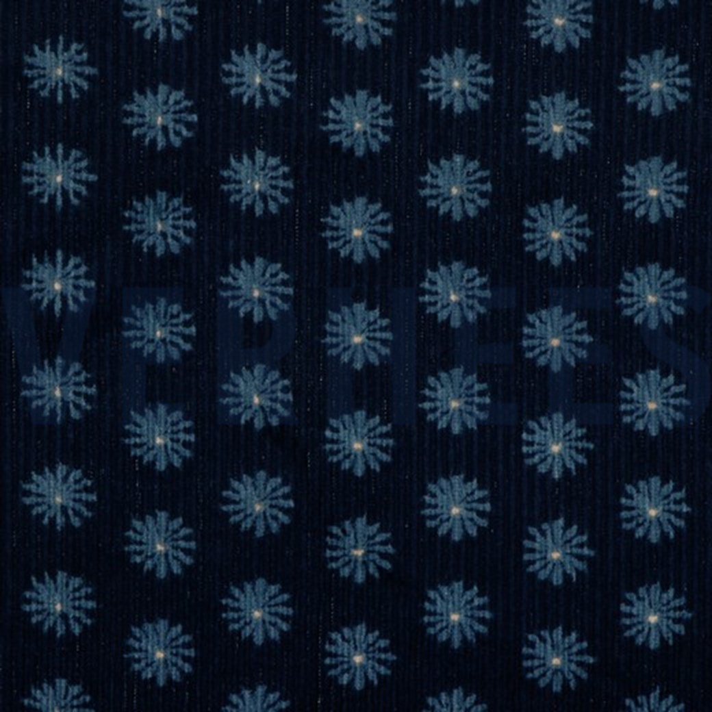 WASHED CORDUROY FLOWERS NAVY