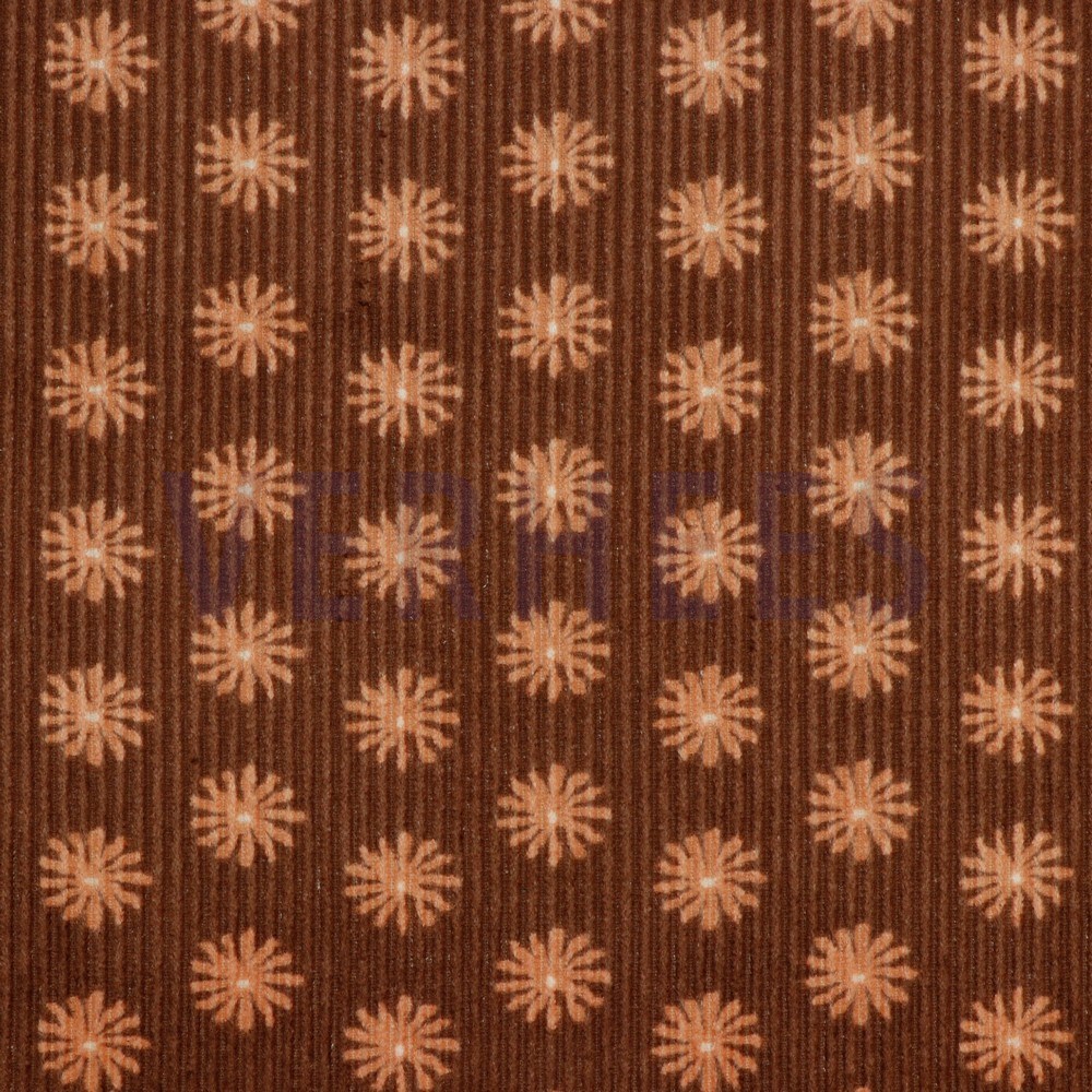 WASHED CORDUROY FLOWERS LIGHT BROWN