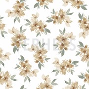JERSEY DIGITAL FLOWERS AND LEAVES WHITE/GREEN (thumbnail)