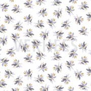 JERSEY DIGITAL FLOWERS AND LEAVES WHITE/ LAVENDER (thumbnail)