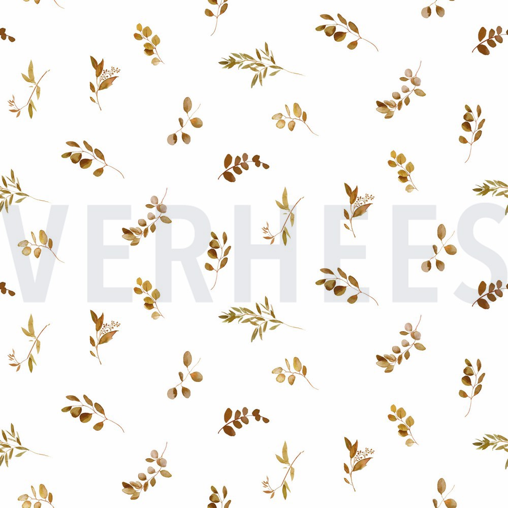 JERSEY DIGITAL EUCALYPTUS WHITE/ BRIQUE