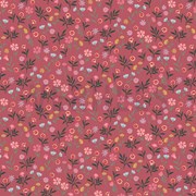 POPLIN FLOWERS DARK ROSE (thumbnail)