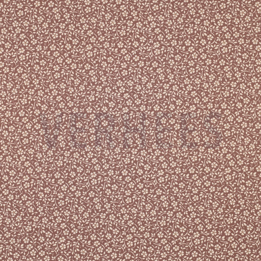 POPLIN FLOWERS AND DOTS COGNAC (hover)