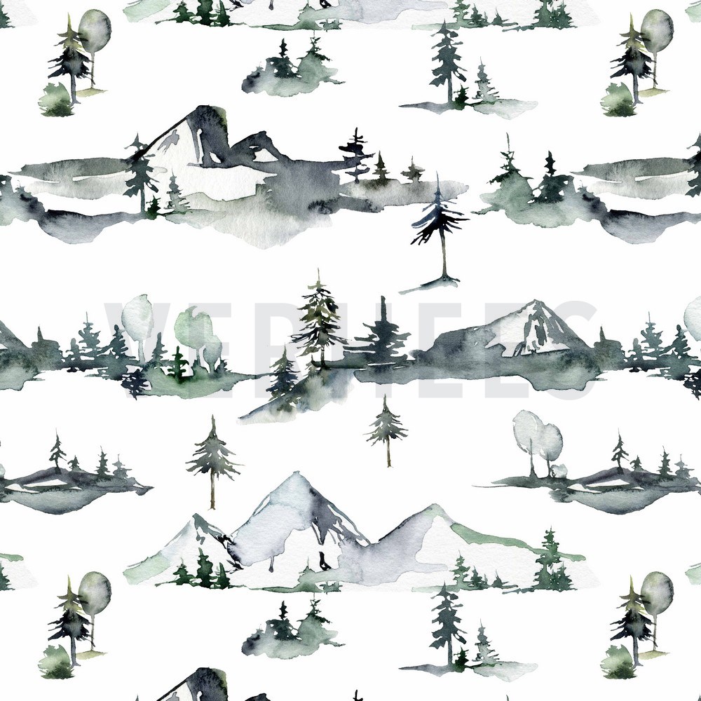 FRENCH TERRY DIGITAL MOUNTAINS WHITE (hover)
