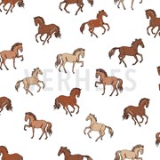 FRENCH TERRY HORSES WHITE (thumbnail)