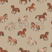 FRENCH TERRY HORSES SAND (thumbnail)