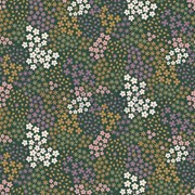 FRENCH TERRY SMALL FLOWERS DARK GREEN (thumbnail)