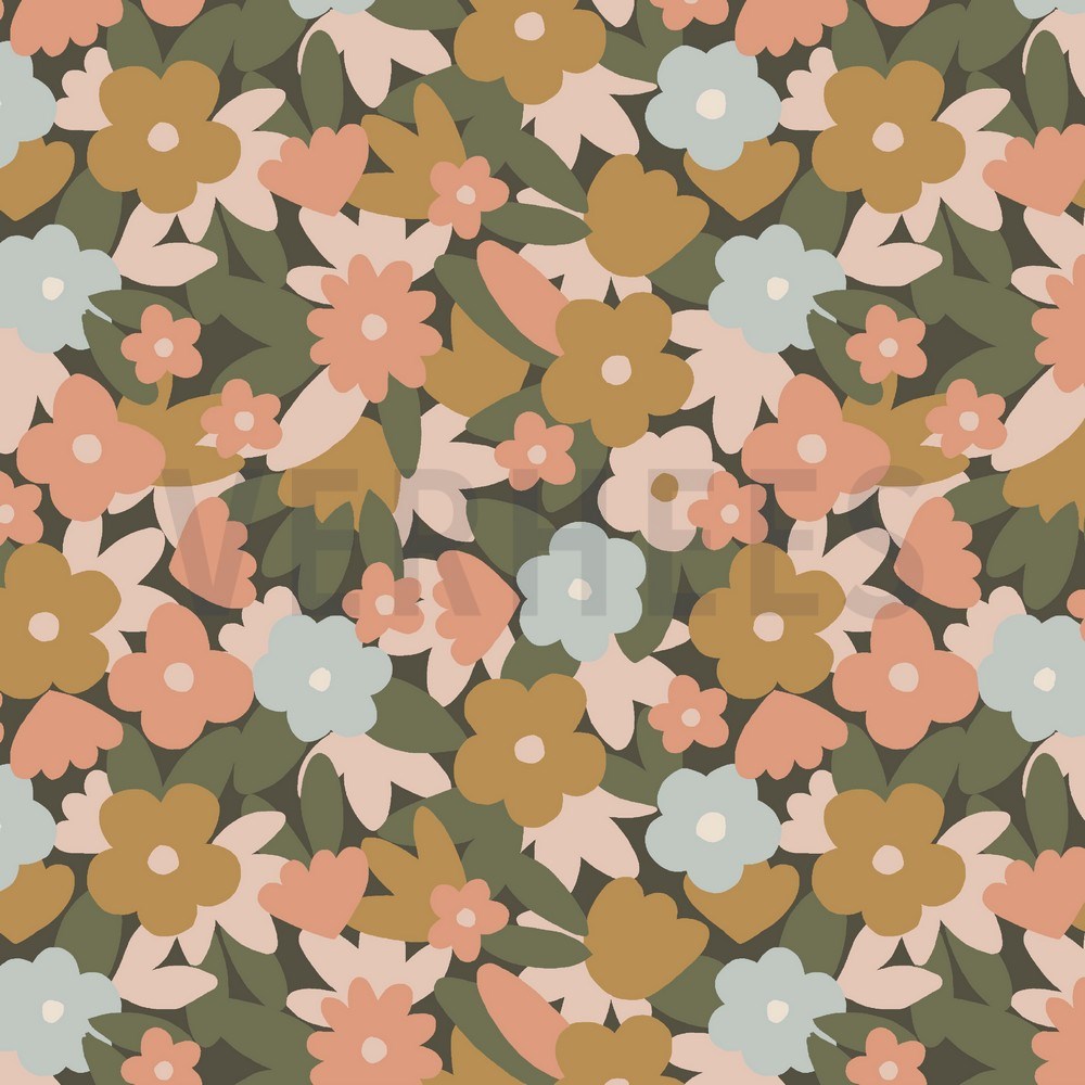 SOFT SWEAT FLOWERS ARMY GREEN (hover)