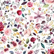JERSEY GOTS DIGITAL PAINTED FLOWERS WHITE (thumbnail)