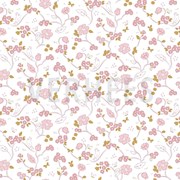 POPLIN GOTS ROMANTIC FLOWERS WHITE (thumbnail)