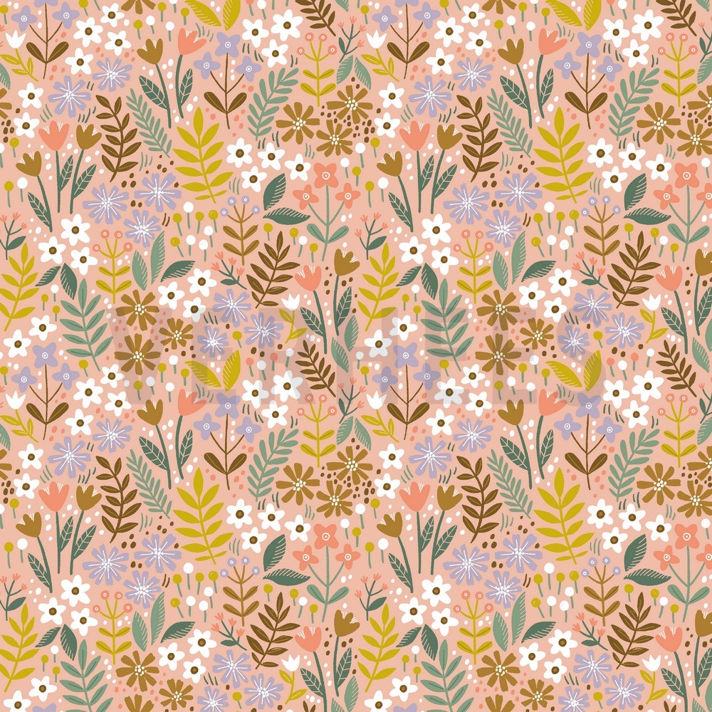 POPLIN BRUSHED FLOWERS PEACH (hover)
