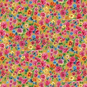 JERSEY DIGITAL DALBIR FLOWERS OCHRE (thumbnail)